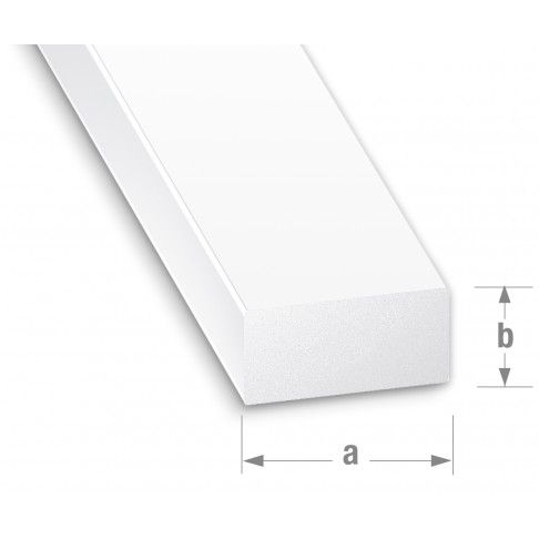 Perfil Retngulo PVC Branco 6x4mm-1m