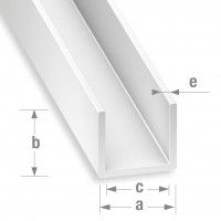 Perfil U PVC Branco 10x21x19x1mm-1m