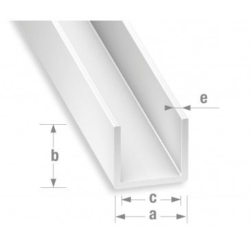 Perfil U PVC Branco 10x21x19x1mm-1m