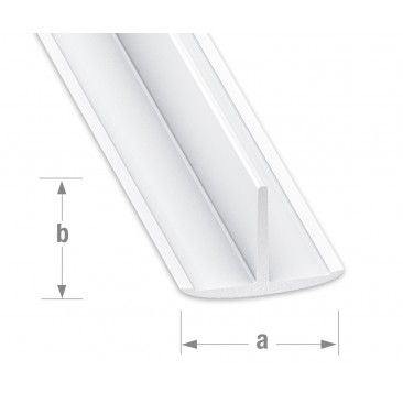 Perfil T PVC Branco 25x18mm-2,6m