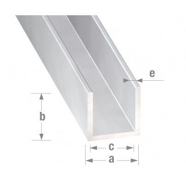 Perfil U Alumnio 10x10mm-1m