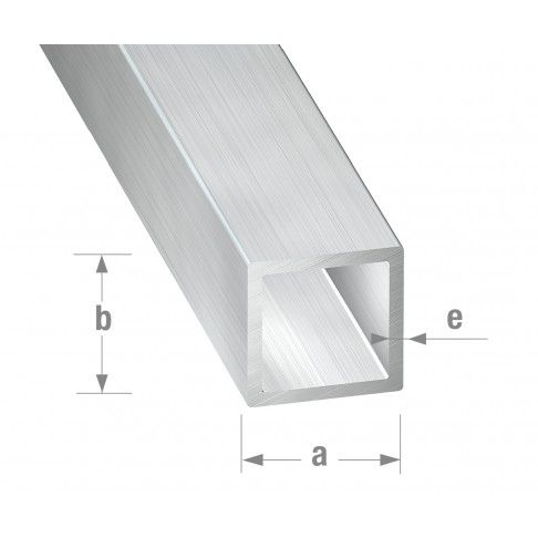 Tubo Quadrado Alumnio Bruto 25x25mm-1m