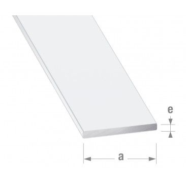 Perfil Plano Alumnio Lacado Branco 30x2mm-1m