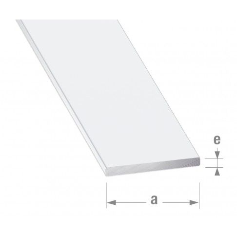 Perfil Plano Alumnio Lacado Branco 30x2mm-1m