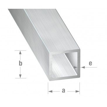 Tubo alumnio quadrado 10x10mm - 1m