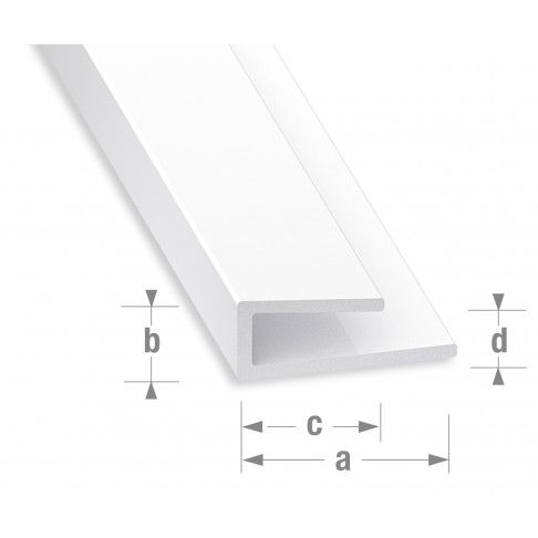 Perfil Acabamento PVC Branco 14x6x10x3,5mm-1m