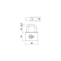 Cadeado Lato 40 mm 3 Chaves 