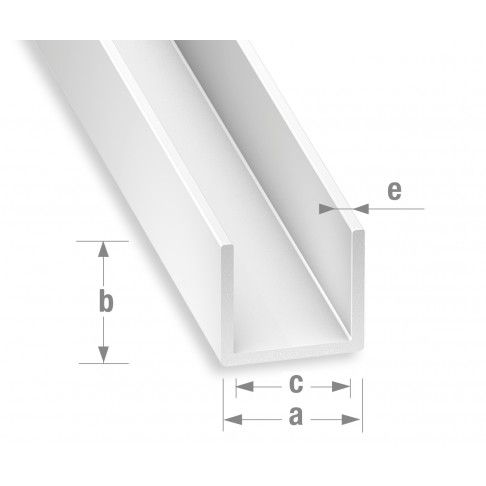 Perfil U PVC Branco 14x10x12mm-1m