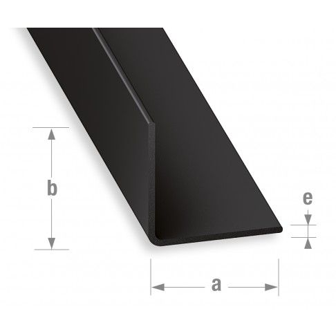 Perfil ngulo PVC Preto 20x20mm-2,6m