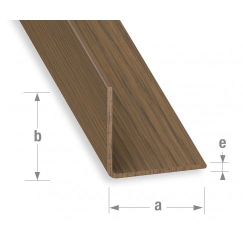 Perfil ngulo PVC Nogueira 20x20mm-2,6m