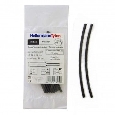 Tubo Termo Retratil 32diam 3,2mm Preto 10 unidades