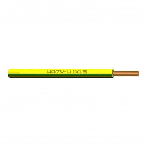 Cabo Ho7 V-U 1x1.5mm Amarelo/Verde 1m