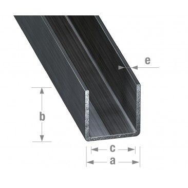 Perfil U ao 16x16x16mm - 1m