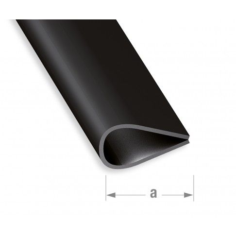 Baguete Encadernao PVC Preto 15mm-1m