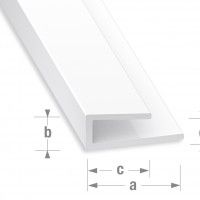 Perfil U PVC branco 14x6x10mm - 2m