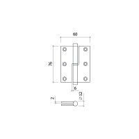 Dobradia Bal. Direita 3 Inox 3 unidades