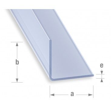 Perfil ngulo PVC Transparente 20x20mm-2,6m