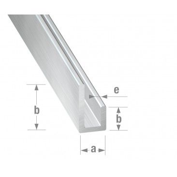 Perfil U alumnio 20x10x10mm - 2m