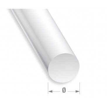 Perfil Redondo PVC Branco 8mm-1m