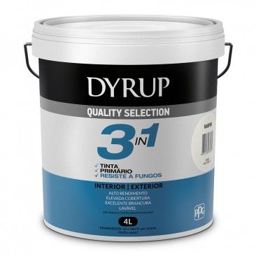 Tinta Dyrup 3Em1 Interior/Exterior Anti Fungos Marfim 4L