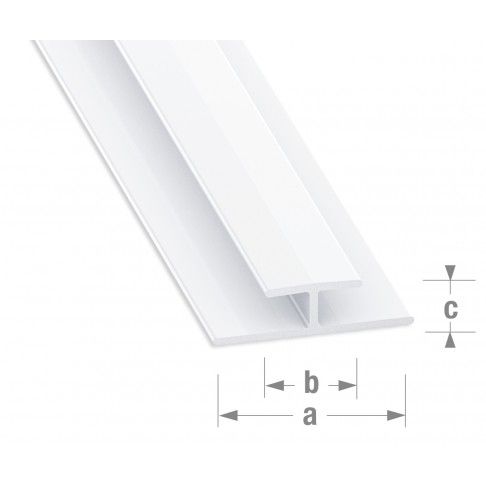 Perfil Unio PVC Branco 20x20x8mm-1m