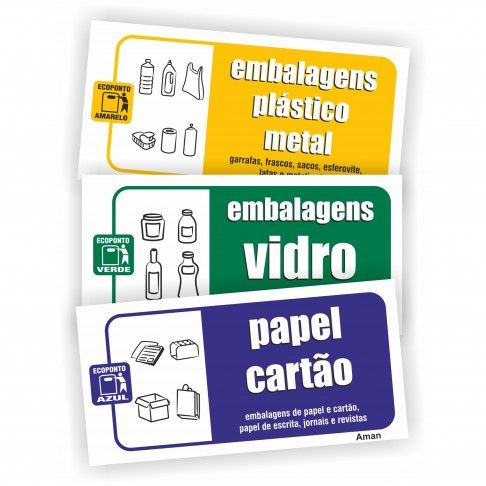 Sinaltica Autocolante "Vidro/ Plstico/ Papel"