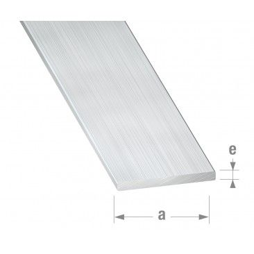 Perfil Plano Aluminio 25x2mm 2m