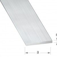 Perfil Plano Aluminio 25x2mm 2m