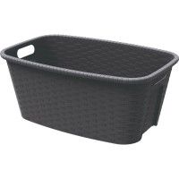 Cesto Rattan 59x39x25cm Cinza 35L