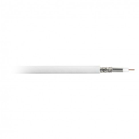 Cabo Coaxial Rg 6 ccs Branco Rolo 100m