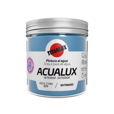 Tinta Acualux Mate Azul Cyan 75ml