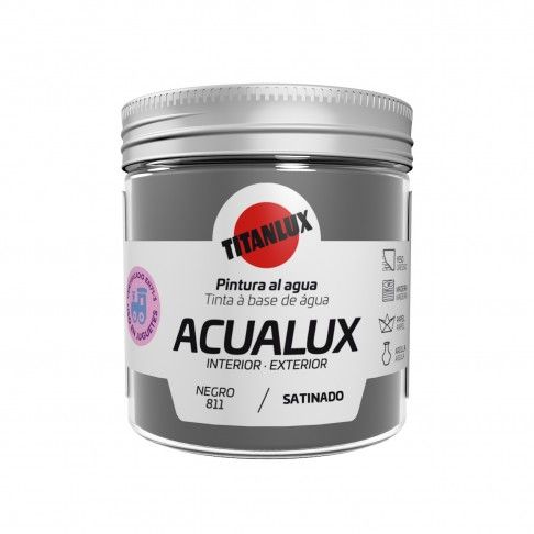 Tinta Acualux Acetinado Negro 75ml