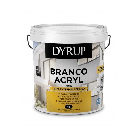 Tinta Dyrup Acryl Exterior Mate Branco 4l