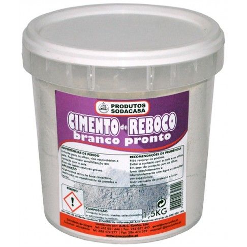 Argamassa Reboco Balde Branco 1,5kg