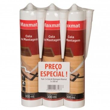 Pack 3 Cola Montagem Maxmat 300ml