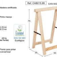 Cavalete Em Pinho 5x50cm 400kg