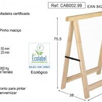 Cavalete Em Pinho 75,5x73,5cm 800kg