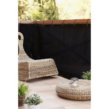 Ocultao Varandas Rattan 0.9x3m Preto