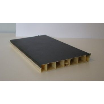 Rodap Pvc Preto Mate 400x15cm