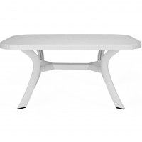 Mesa Caribe Rattan 150x90cm Branco