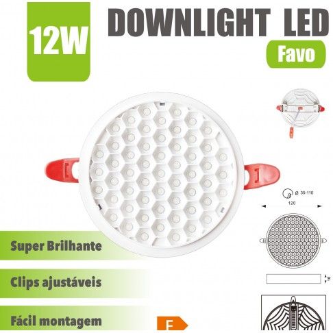 Downlight Led Favo 12cm 12w 1200lm