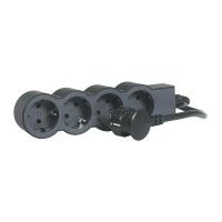 Bloco Tomadas 4x2p+T 1,5mt Preto