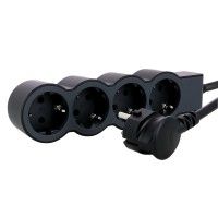 Bloco Tomadas 4x2p+T 1,5mt Preto