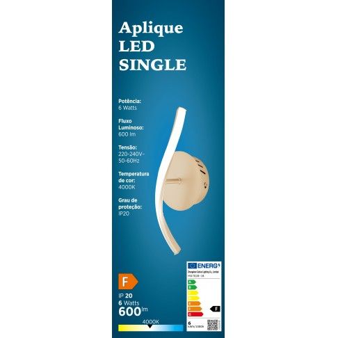 APLIQUE LED SINGLE 6W 4000K NIKEL