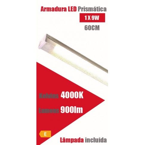 Armadura Led Prismstica 1x9w 60cm