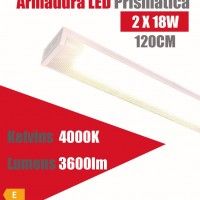 Armadura Led Prismstica 2x18w 120cm