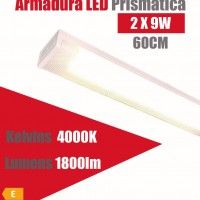 Armadura Led Prismstica 2x9w 60cm