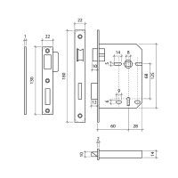 FECHADURA 716X60 INOX