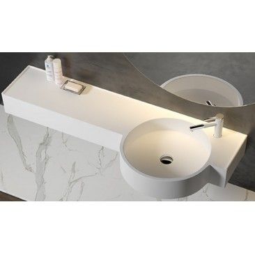 Lavatrio Suspenso Resina 100cm Branco