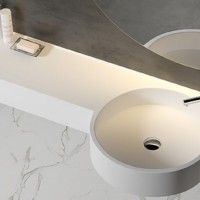 Lavatrio Suspenso Resina 100cm Branco